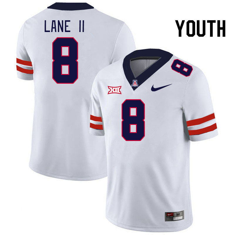 Youth #8 Sterling Lane II Arizona Wildcats Big 12 Conference College Football Jerseys Stitched-White